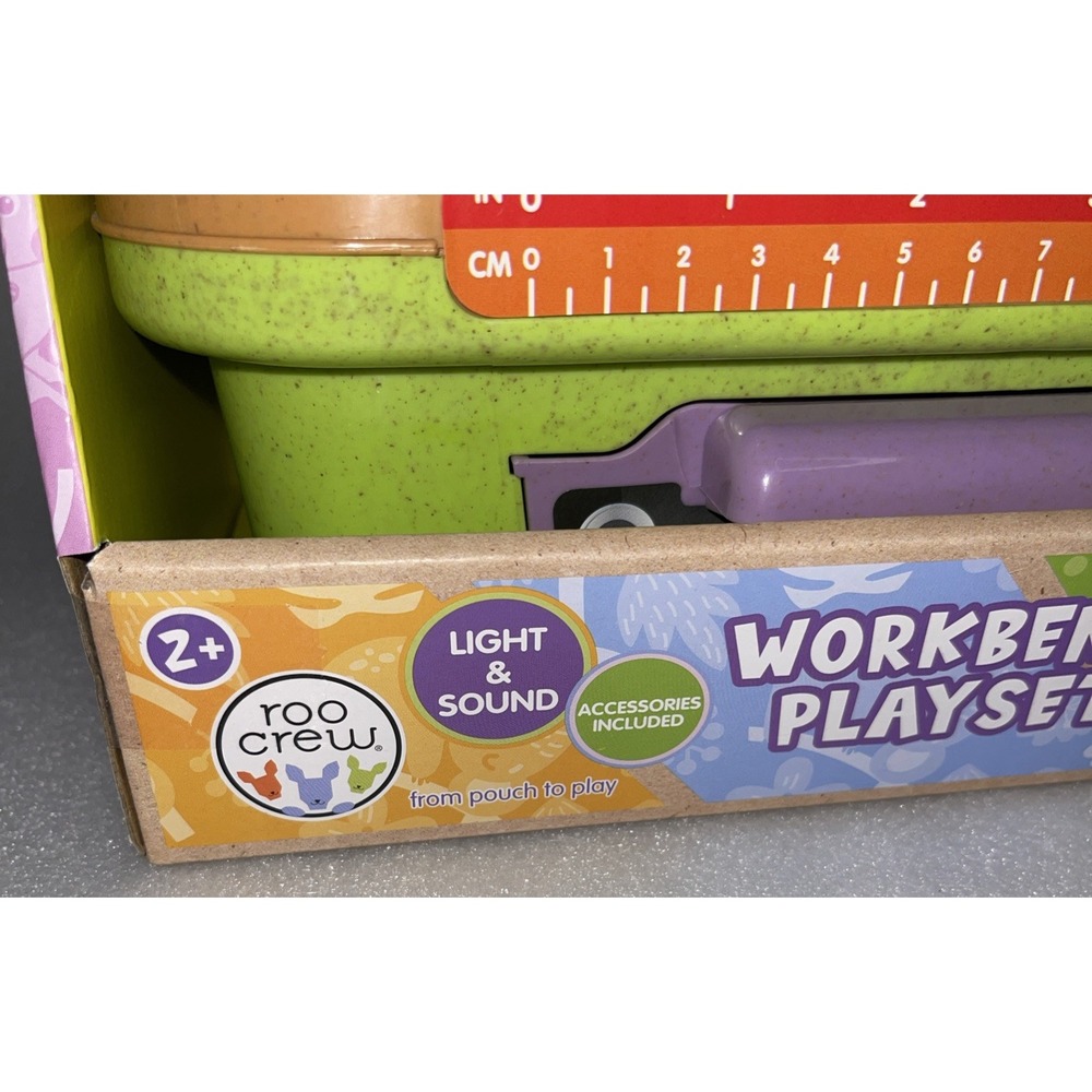 Roo Crew Light & Sound Workbench Playset Eco Wood 2.0 Raw Materials Combined NEW - Picture 7 of 13